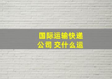 国际运输快递公司 交什么运